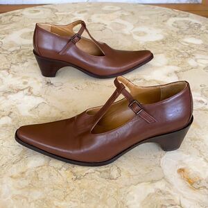 Stephane de Raucourt Leather Mary Jane Heels